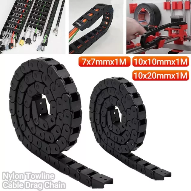 Cable Carrier Drag Chain Plastic Towline Machine Tool Nested 1M 7/10/20 mm Track