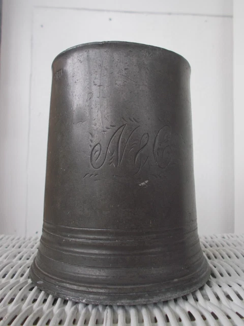 Antique Pewter Pint Tankard Mug William Street Shoreditch Middlesex Early 19Th C