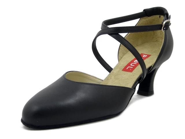 PAOUL Scarpe Donna da Ballo Charleston in Pelle Nero Tacco Medio 6 cm 18T60