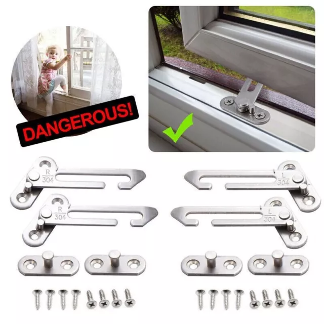 Security Window Hook Restrictor Child Baby Safety Locks Catch Door Ventilator UK