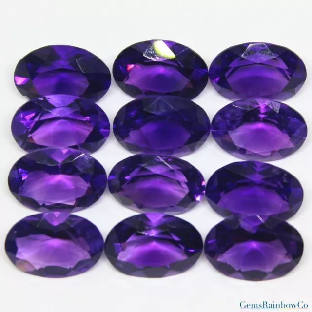 African Amethyst Oval Faceted Natural 11x9 mm to 14x12 mm Loose Stone AA Quality