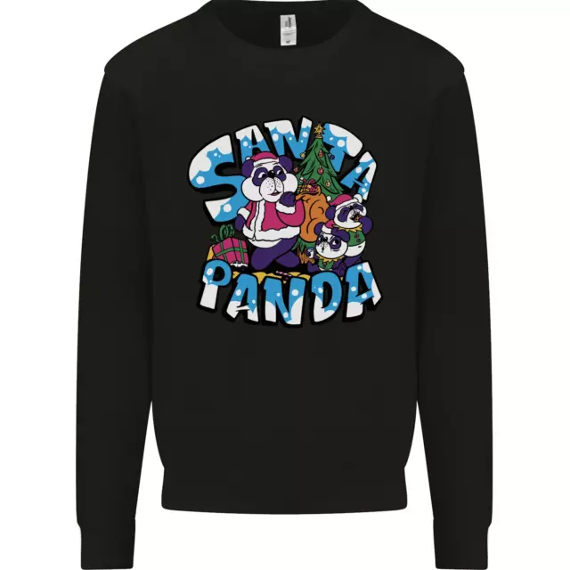 Funny Christmas Santa Panda Kids Sweatshirt Jumper