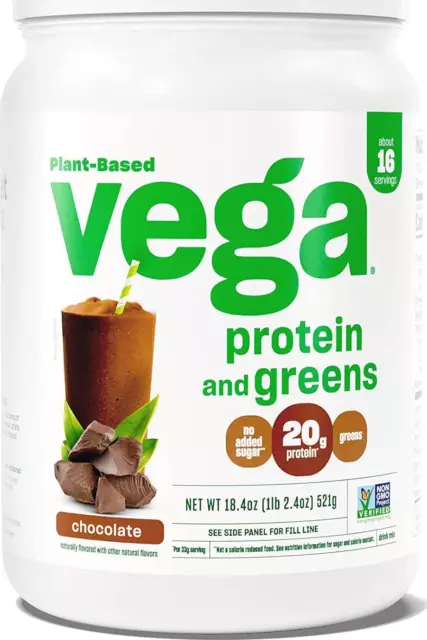 Vega Protein and Greens Protein Powder, Chocolate - 20g Plant Based Protein Plus