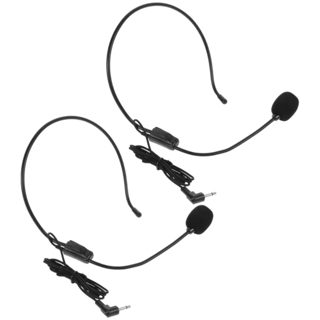 2 Pcs Kabelgebundener Lautsprecher Headset-Gesangsmikrofon Gewinde