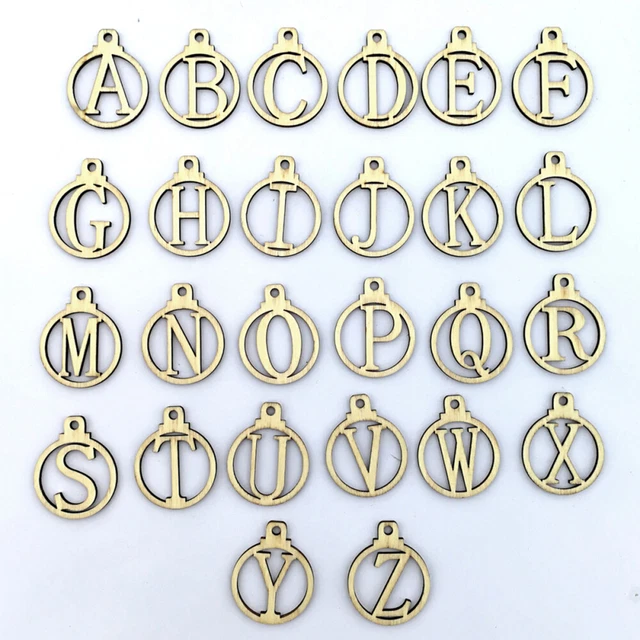 26 Letter Wooden Gift Tags A- Z Name Tag Wooden Tag Label Tag Cards