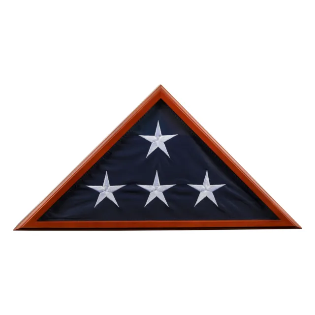 American Veteran 5 x 9.5 Burial Flag Case with a Stylish Walnut Finish - Hono...