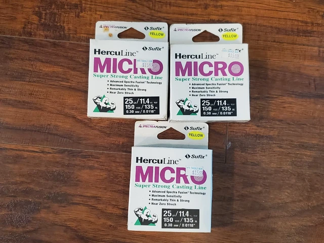 3x - Sufix Herculine Micro 25lb Test, 150 Yards - SPECTRA FIBER MULTIFILLAMENT