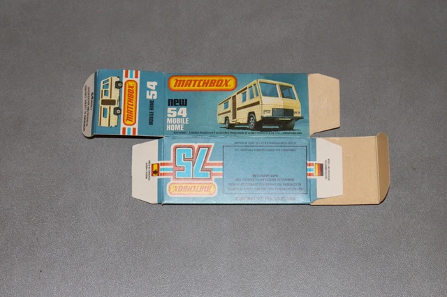 Matchbox Lesney Superfast Box Only ORIGINAL Near Mint #54 Mobile Home Variant