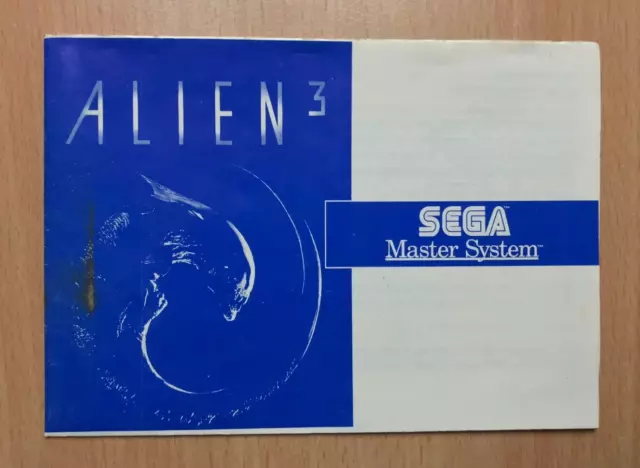 SEGA Master System Instruction Manual - ALIEN 3