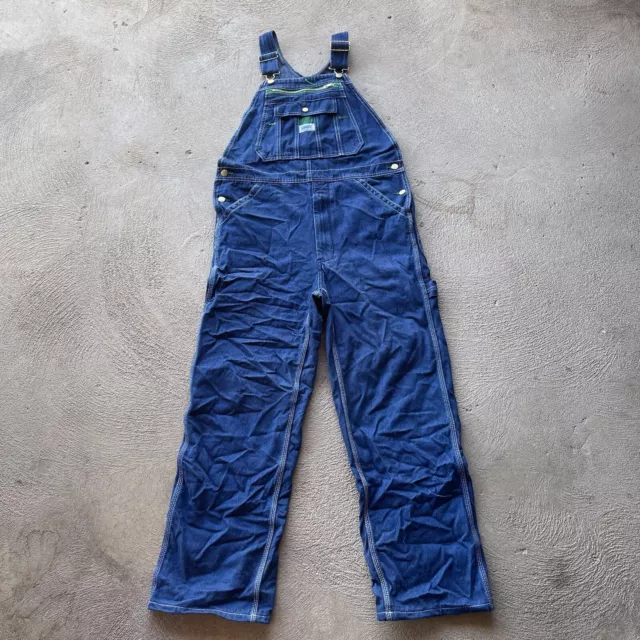 Liberty Overalls Mens 32x29 Blue Denim Jean Bib Pants Workwear Utility Skate