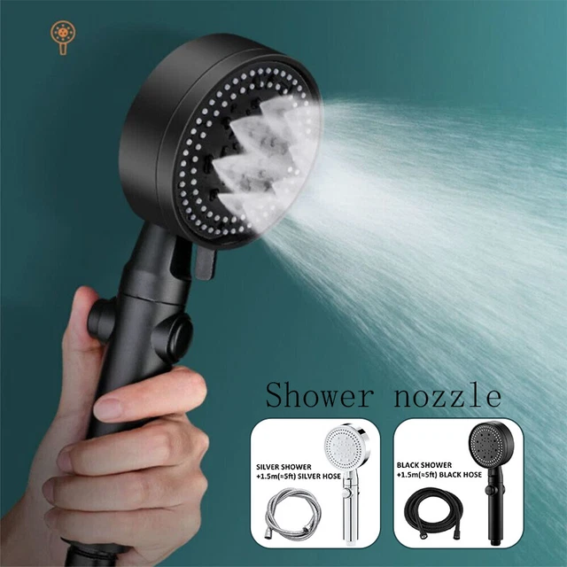 High Pressure Bath Shower Head 5 Mode Large Chrome Handset Heads Water Saving.