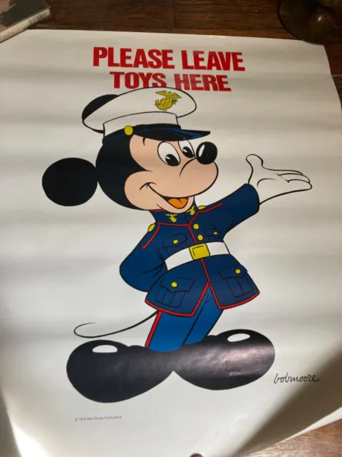 Mickey Mouse Poster Affiche rare, par Bob MOORE 1978 Walt Disney