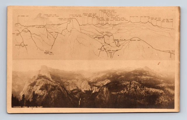 Yosemite Park Multi-View Peaks Elevations Half Dome Nevada Falls Postcard