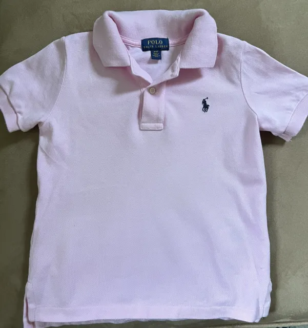 Toddler Boys Polo Ralph Lauren Pink With Navy Horse.  Size 3T