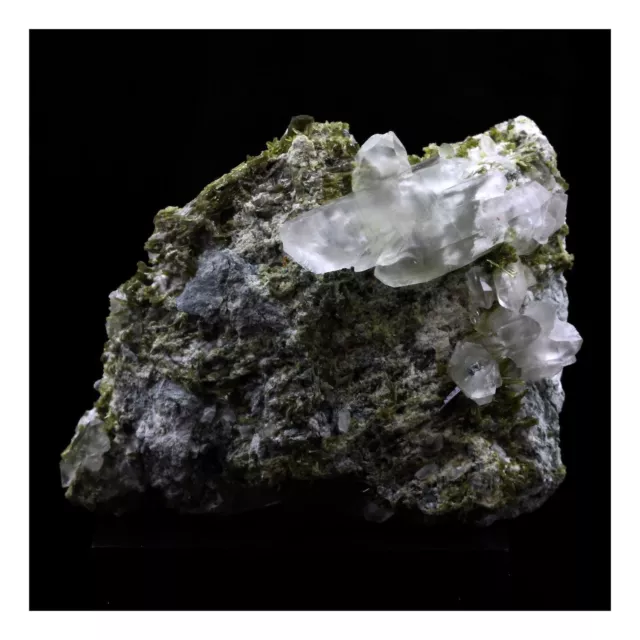 Minéraux collection. Quartz à inclusions de Byssolite + Epidote. 362.0 ct. Enve