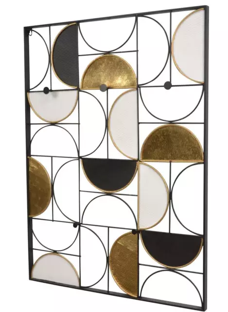 Wandgarderobe aus Metall schwarz/goldfarben Garderobe Wandpaneele Wandhaken