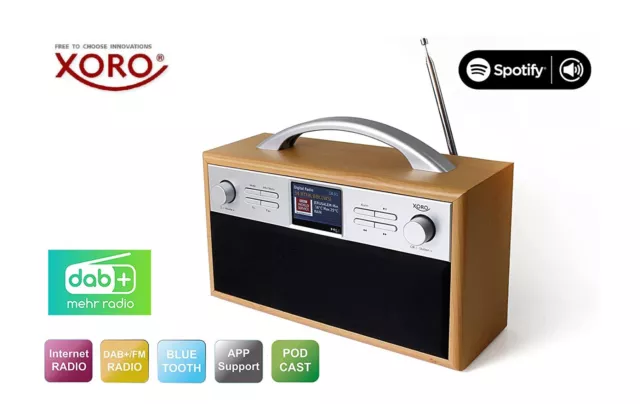 XORO DAB 250 IR Stereo WLAN Internetradio, DAB+ FM, Bluetooth, Spotify, Podcast