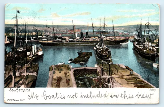 Postkarte Southampton Schiffsdocks F G O Stuart 7161 - 1903