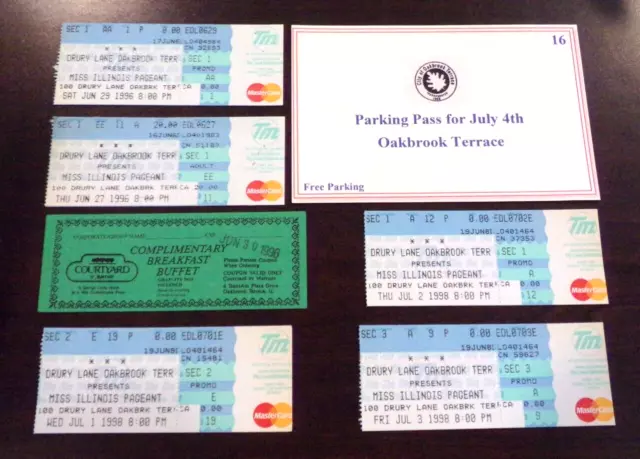 Vintage Beauty Pageant Tickets 1996 1998 Tania Gibson Amanda Jo Meadows