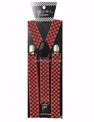 100+ Colors Mens Womens Clip-on Suspenders Elastic Y-Shape Adjustable Braces