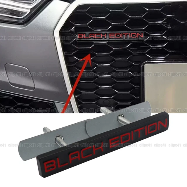 3D METAL GRILLE Red & Black EDITION Logo Car Front Emblem Badge Decal 3D METAL GRILLE Red & Black EDITION Logo Car Front Emblem Badge Decal