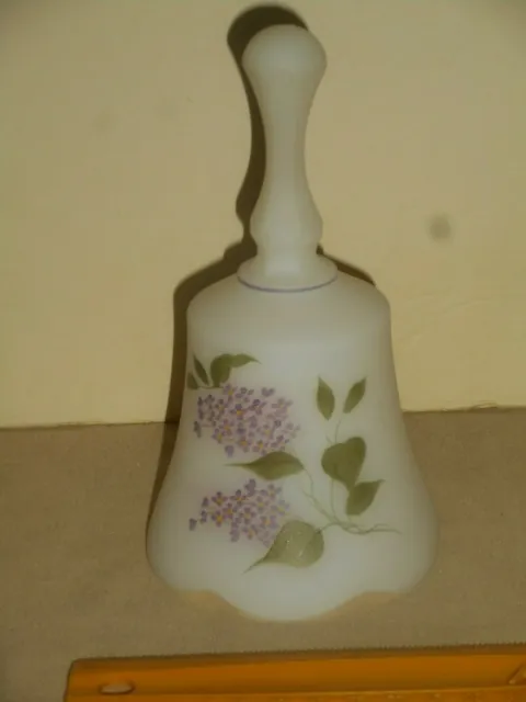 Fenton Glass Bell K Lauderman Signed Lilacs 1993 ABA Convention Rochester NY