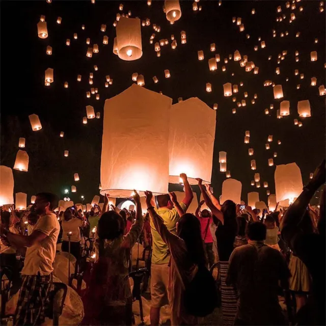 Chinese Paper Lanterns Release in Memorial for Weddings Birthdays Party-Memorial 3