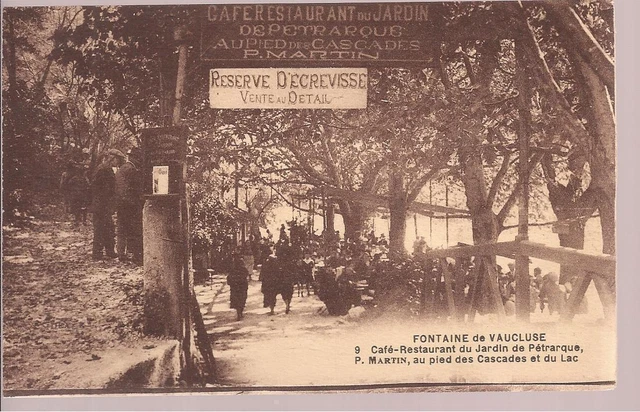 Cpa 84 Fontaine De Vaucluse. Cafe Restaurant. Animee..non Ecrite..tbe