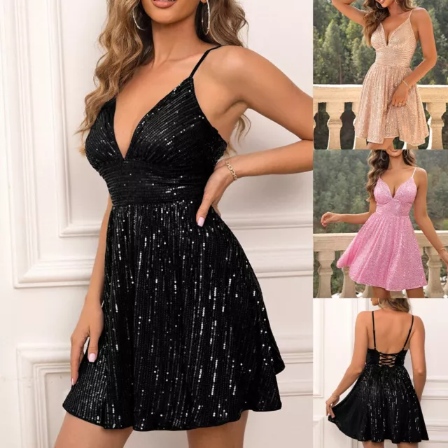 Elegant And Sexy Shimmering Sequin Cocktail Dress With Pleats And Straps For