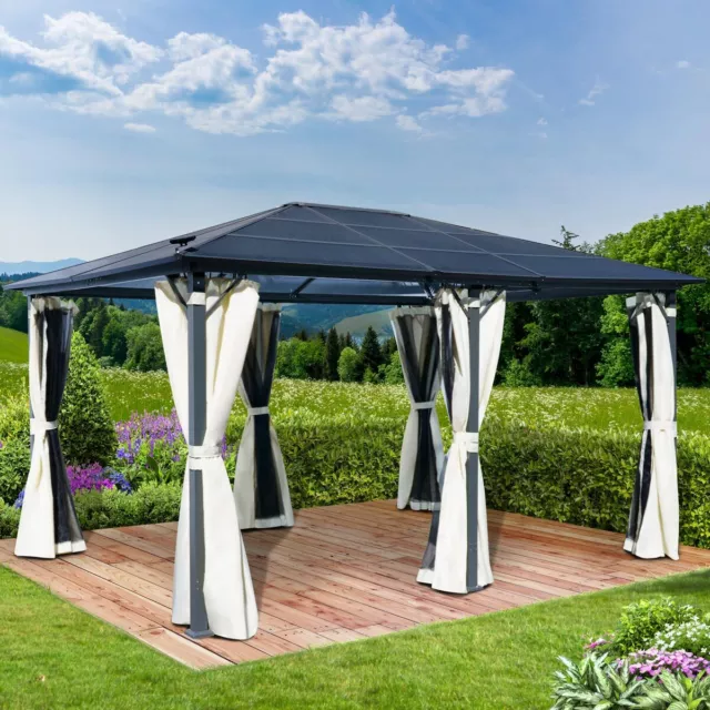 BRAST Pavillon Aluminium 3.6x4.8m Premium beige Garten Pavillion Festzelt 2.Wahl