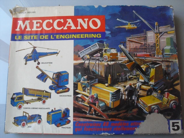Lot De 4 Boîtes De Construction Meccano Anciennes : N°5, 5A, 6A, 2