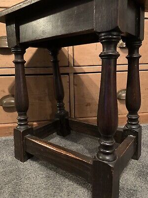 18th Century Antique Style Oak Joint Stool / Occasional Table-side-lamp Stand 9
