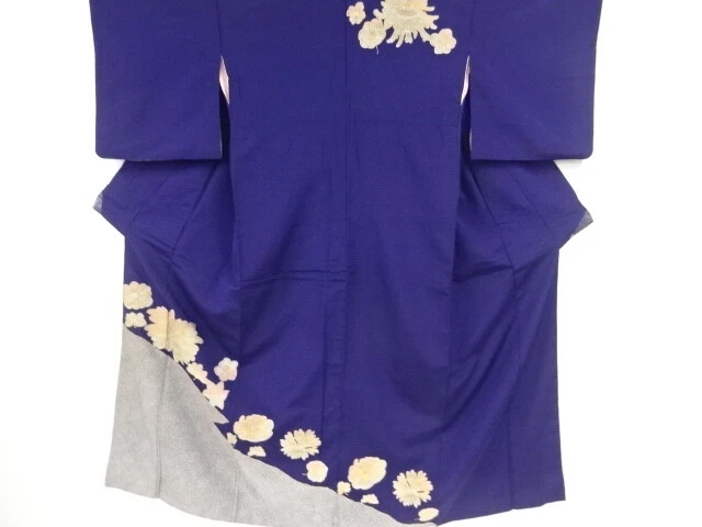 40209# Japanese Kimono / Antique Kimono / Woven Floral Plants