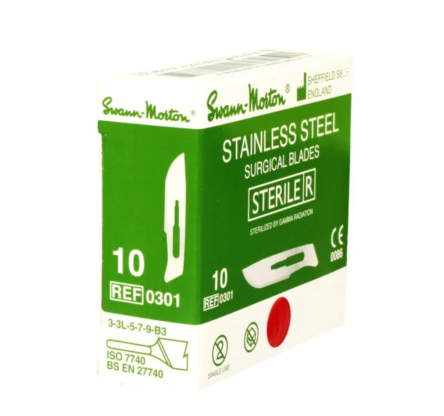 Swann-Morton #10 Sterile Surgical Blades, Stainless Steel [Individually Packe...