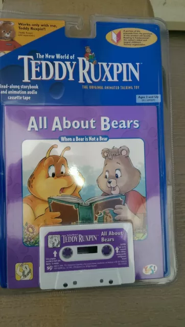 New 1998 Yes! Ent. Teddy Ruxpin, All About Bears, Book & Cassette Tape