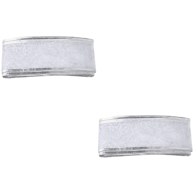 2x Weihnachten Haar Bogen Band Wired Urlaub Band Weihnachten Diy Band