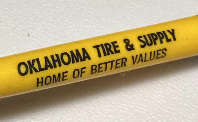 Vintage Oklahoma Tire & Supply Auto Car Automotive Wheels Papers Advertising Pen