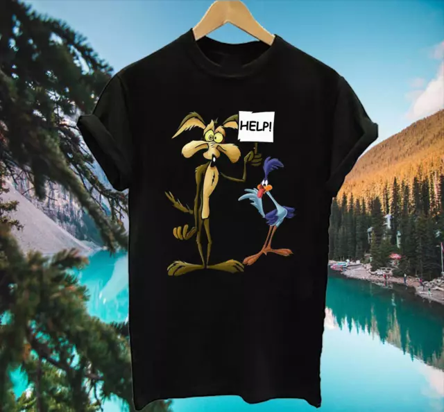 FUNNY WILE E Coyote and the Road Runner Help T Shirt S-5XL PS2115 $20. ...