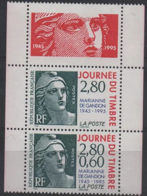 FRANCE 1995 N° 2934A + ( vignette ) JOURNEE DU TIMBRE MARIANNE NEUF** LUXE