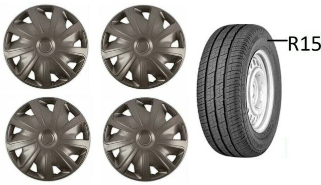 Boxer Van Deep Dish Wheel Trims Cover Graphite Hub Caps 15" Inch