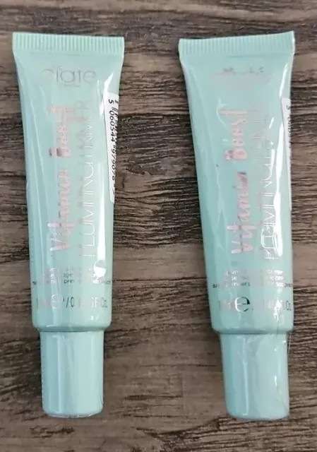 2 Ciate London Vitamin Boost Plumping Face Primer .34 fl oz Travel Size SEALED