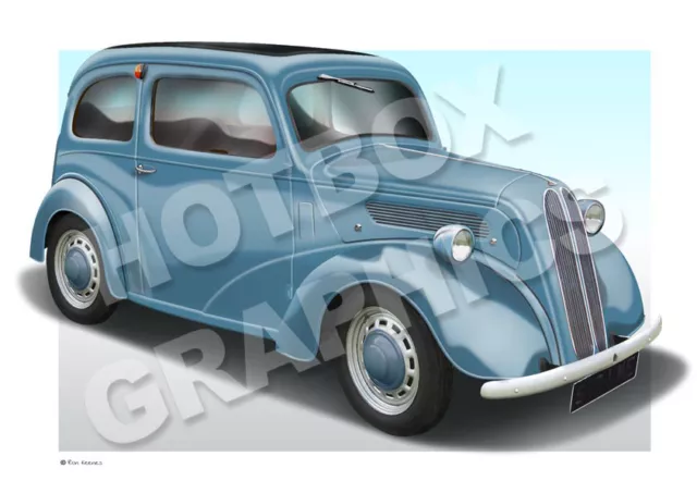Ford Popular Pop Print 103E Personalised Illustration Of Your Car Hot Rod