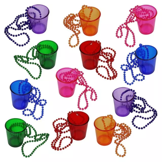 4Pcs Plastic Necklace Small Wine Glass Necklaces Shot Cup  Bridal Shower