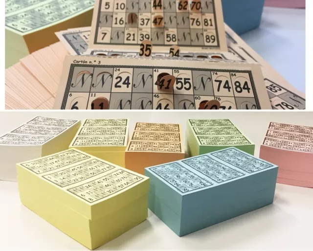 192 Cartones de Bingo troquelados Reutilizables, cartones Bingo troquelados  para facilitar la Marca de los números con los Dedos. Cartones Bingo de 90  Bolas. (Naranja) : : Juguetes y juegos