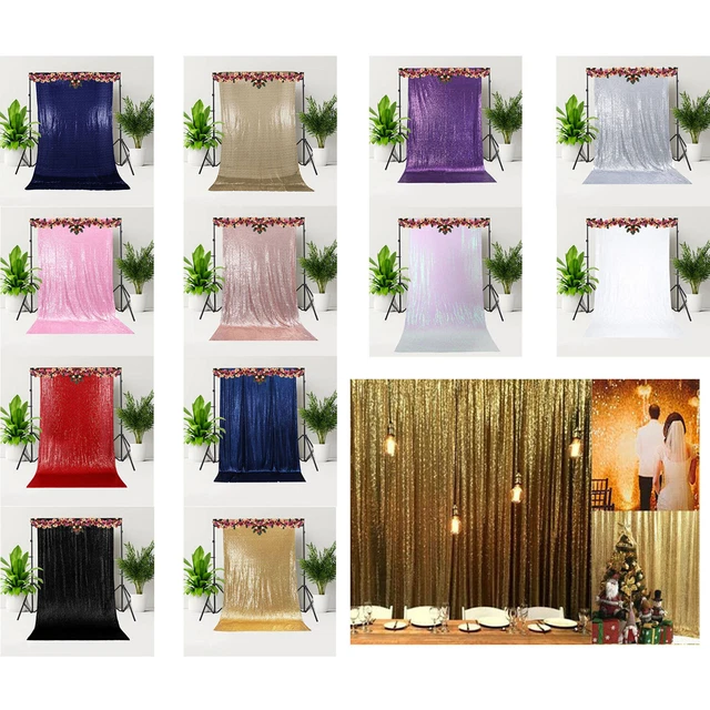 Location-Backdrop double tissu à paillettes or