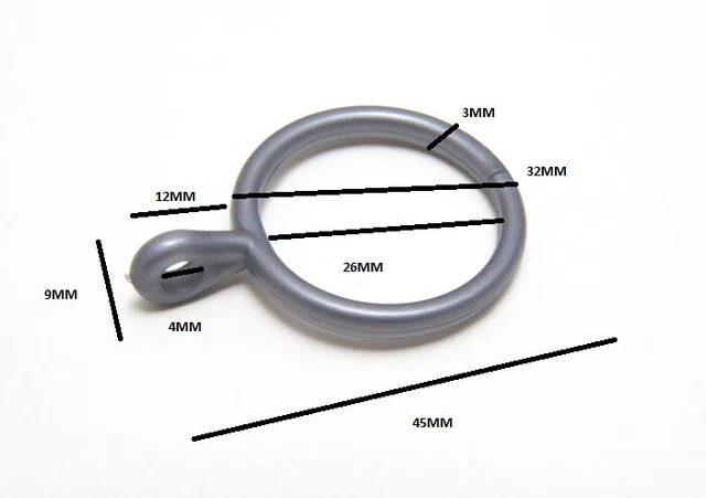Aexit Lot De 10 Anneaux Rideau Avec Clips - Ton Laiton 25mm Diamètre, Crochet Draperie