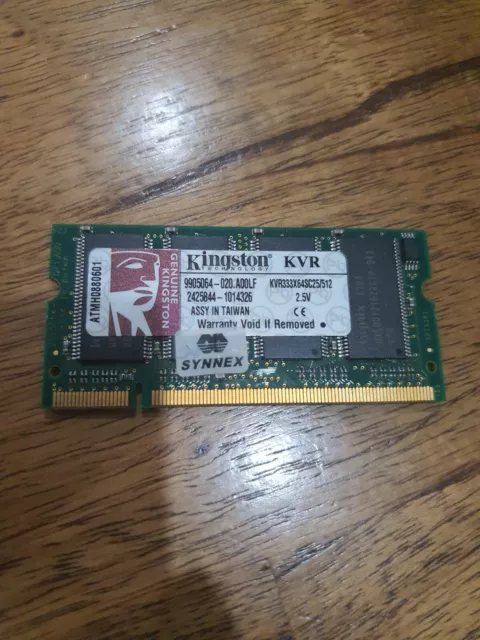 Kingston KVR333X64SC25/512 512MB 333MHZ DDR DDR1 Sodimm Memory Table Module RAM