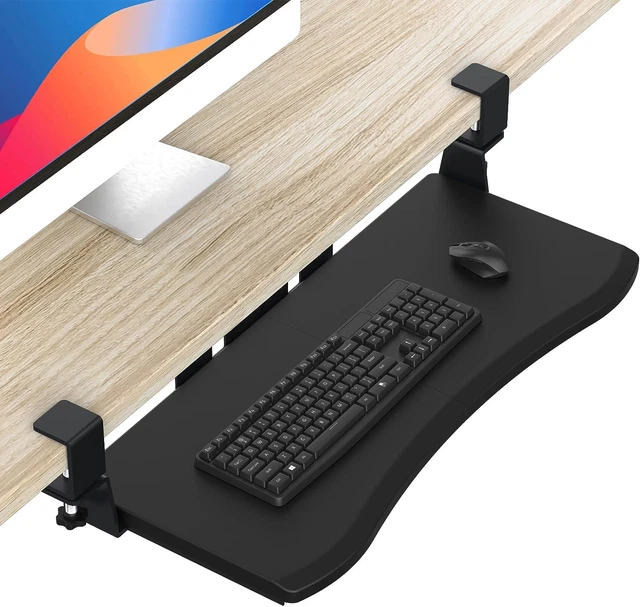 KEYBOARD TRAY UNDER Desk,Pull Out Keyboard & Mouse Tray with HeavyDuty