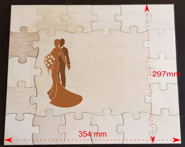 Puzzle in legno libri degli ospiti libri degli ospiti personalizzato - da 18 a 78 pezzi + scatola 3