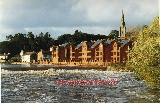 Photo  Trews Weir River Exe In Flood View From Trews Weir Bridge (Sx 925915) Sho